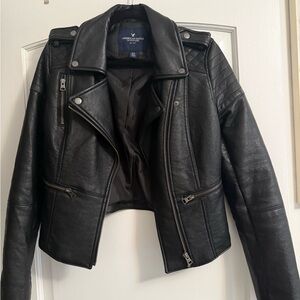 American Eagle Outfitters Black Leather Biker Jacket